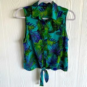 Forever 21 tropical sleeveless blouse